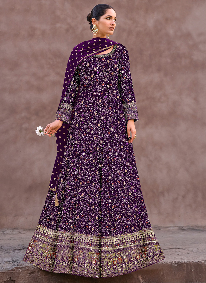 Multi Premium Festive Wear Readymade Gown With Dupatta In Digital Print Hand Work